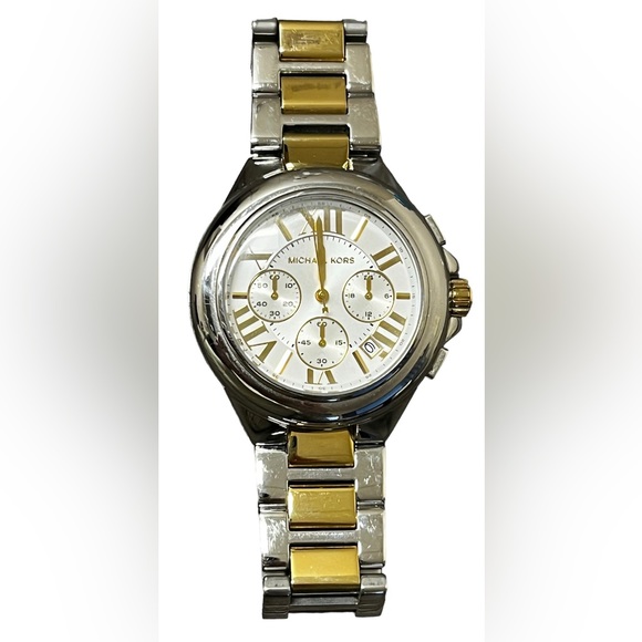 Michael Kors Mk5653 Camille Two Toned Gold and Silver Chronograph Watch - Picture 2 of 10